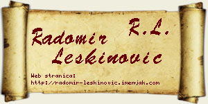 Radomir Leškinović vizit kartica